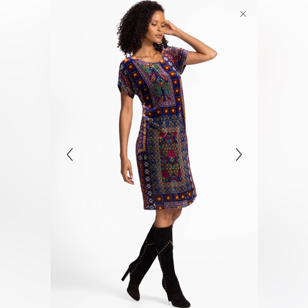 Johnny Was Daiyu Dress Sophia Burnout Velvet Print Size Small NWT